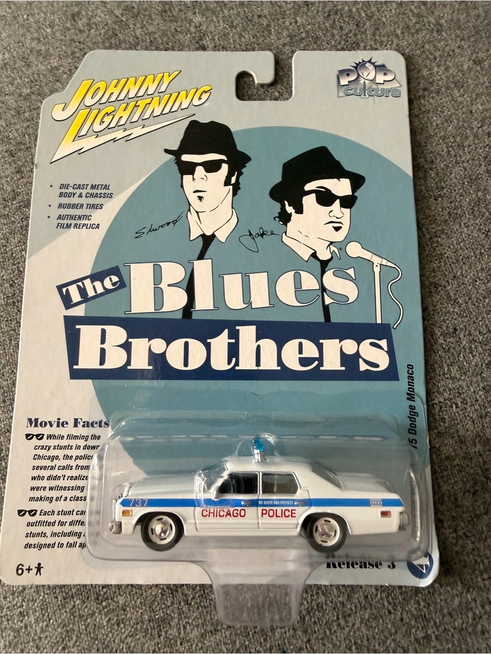 Johnny Lightning The Blues Brothers Chicago Police Die-Cast Car - White & Blue